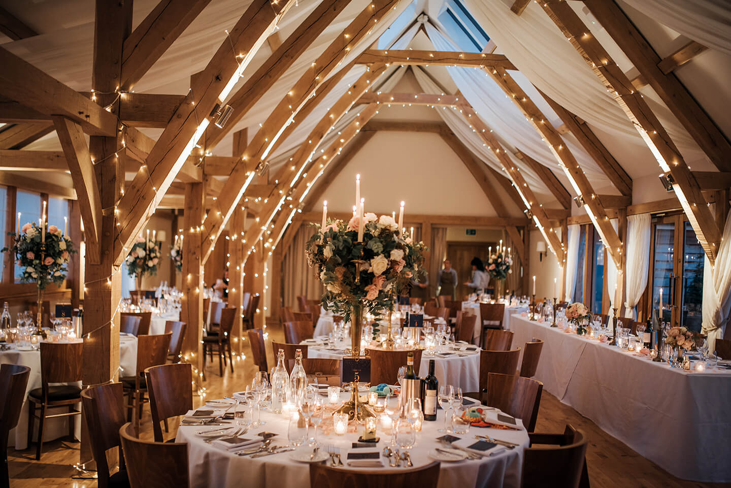 The Bridge Barn is dressed for a winter wedding breakfast