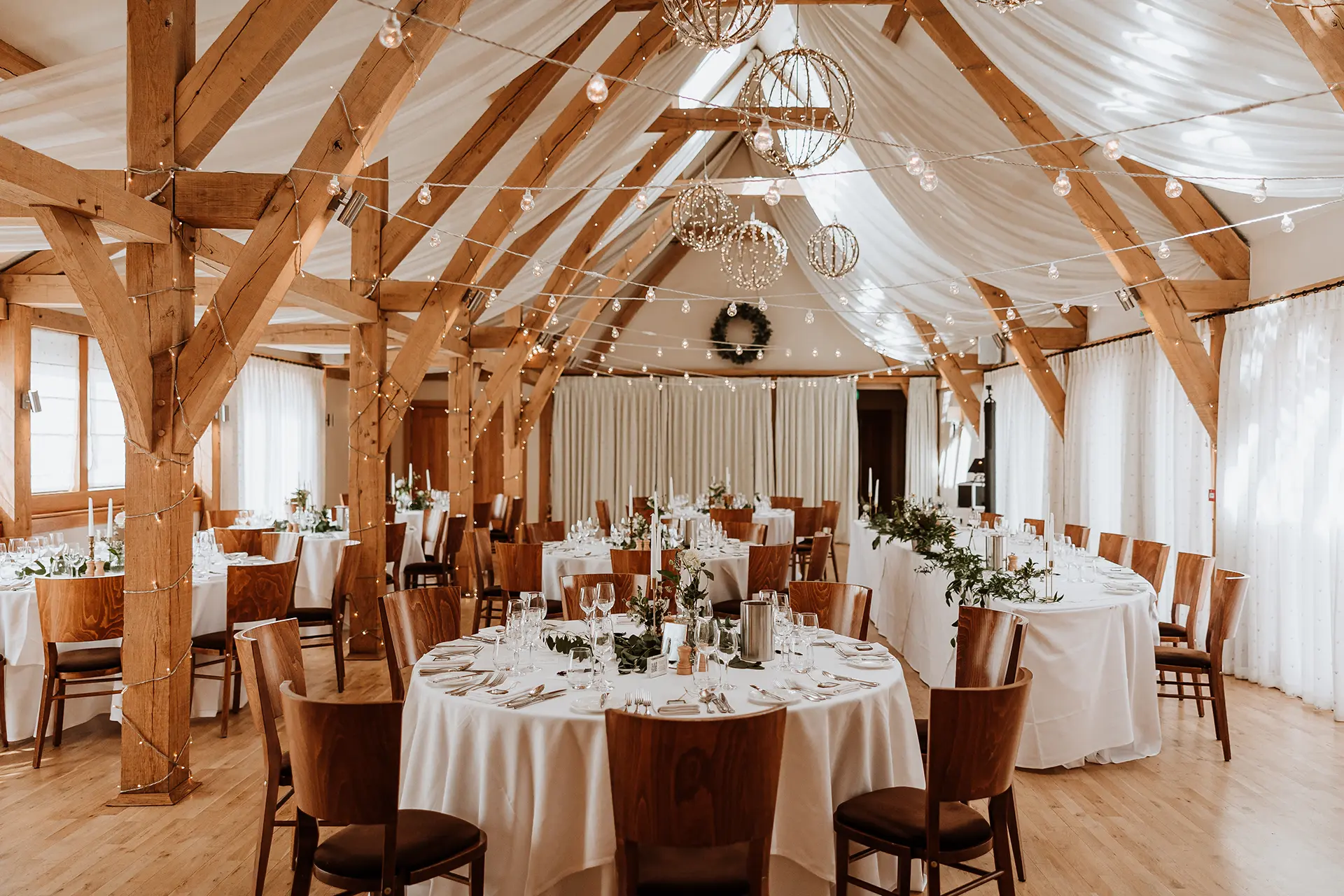 Bassmead Manor Barns wedding venue reception space