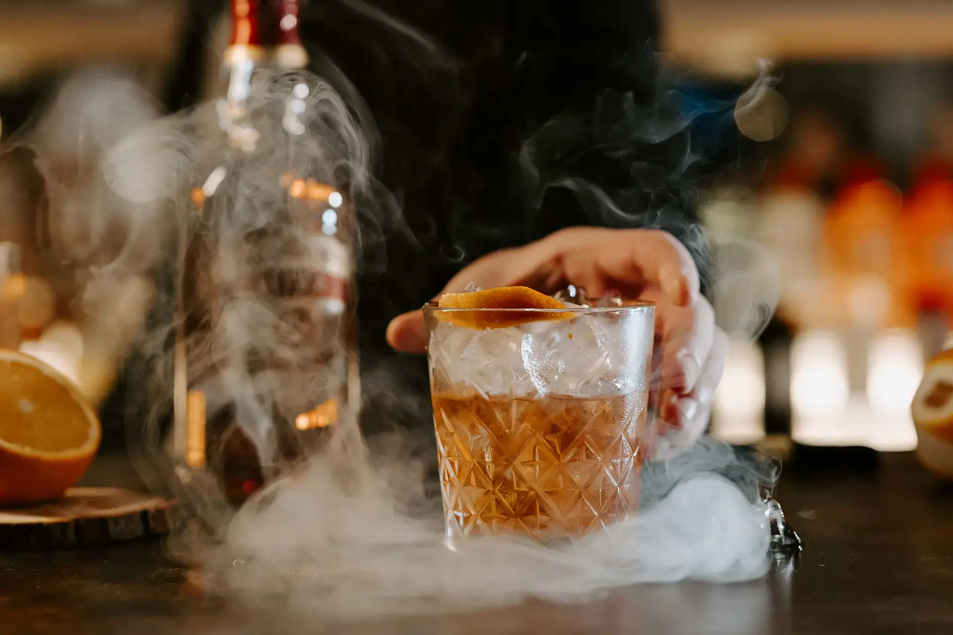 cocktails smoke landscape