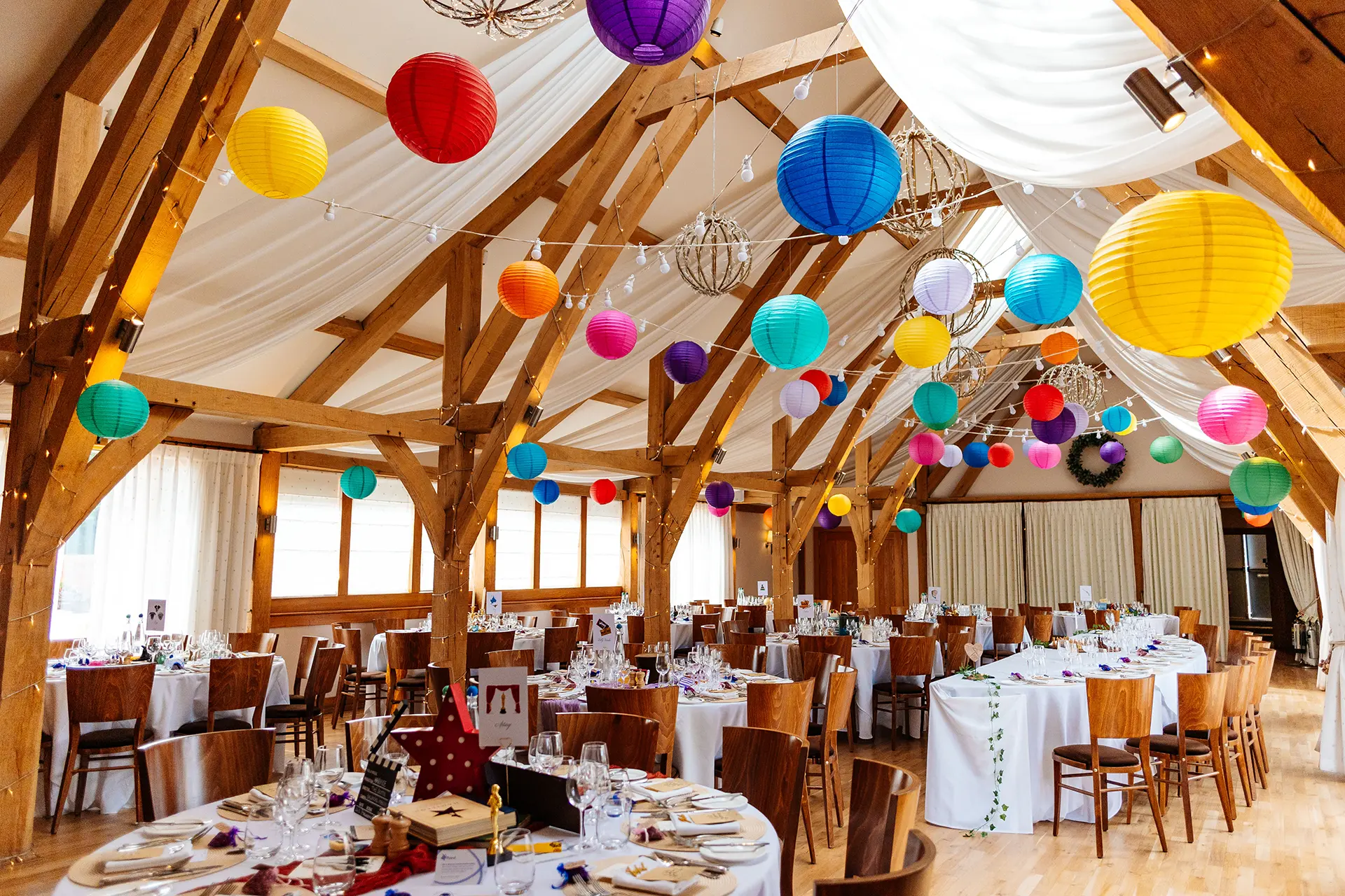 Bassmead Manor Barns Bridge Barn wedding reception space