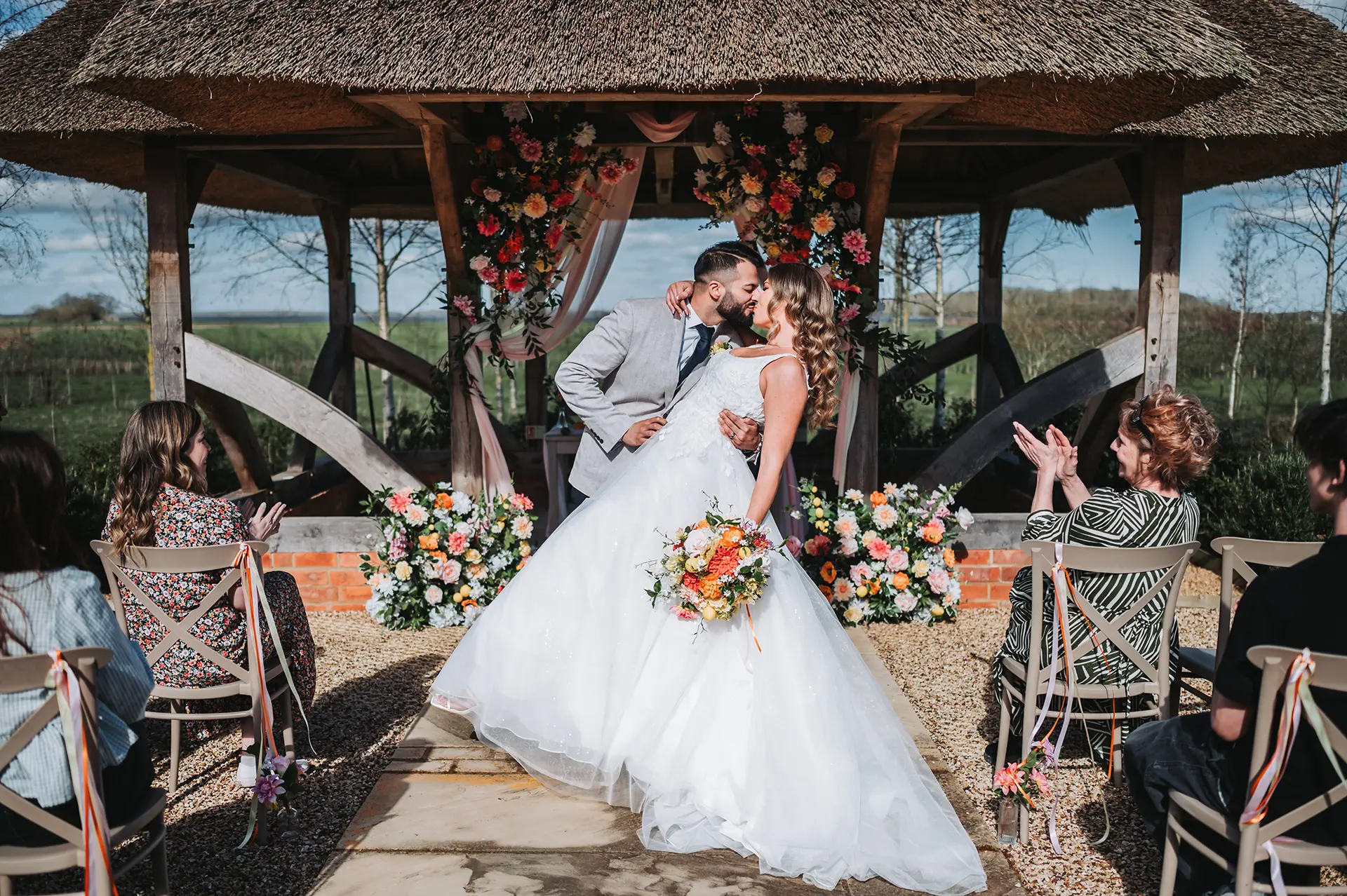 bassmead manor barns getting married first kiss