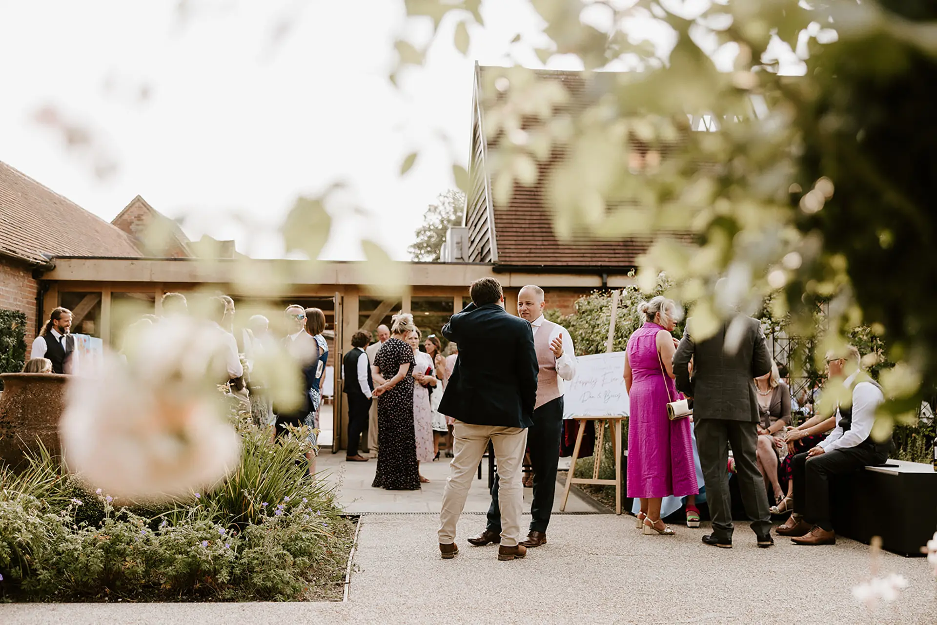 bassmead manor barns garden reception guests